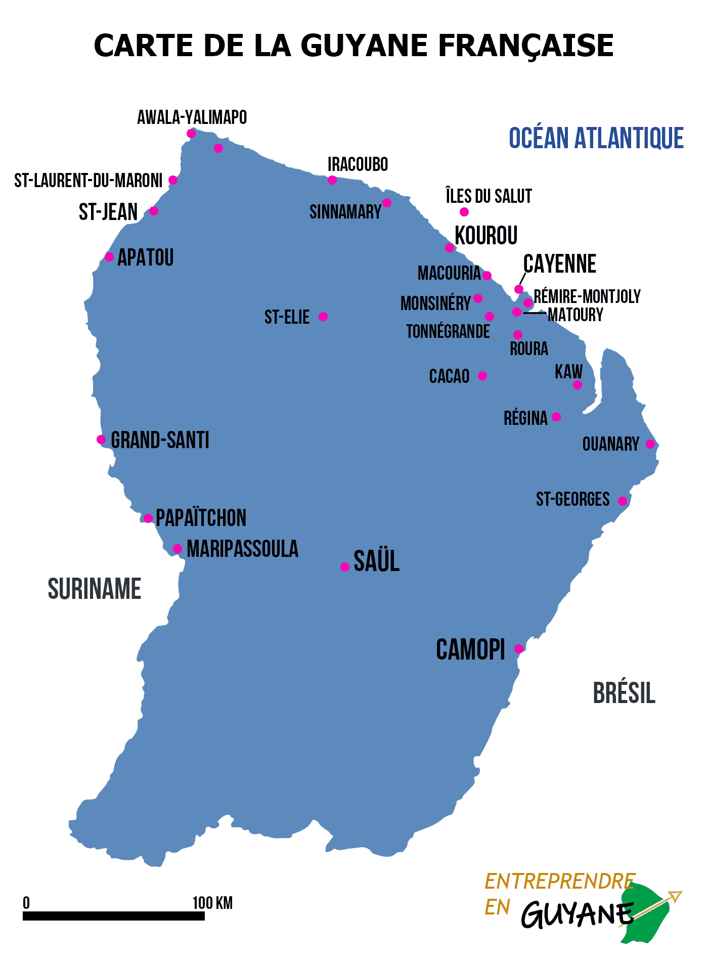 Guyane française: situation géographique